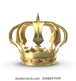 Detailed King's Royal Crown 3D Model JPG - Ideal for Regal Themed Graphics and Event Decorations - Powered by Shutterstock