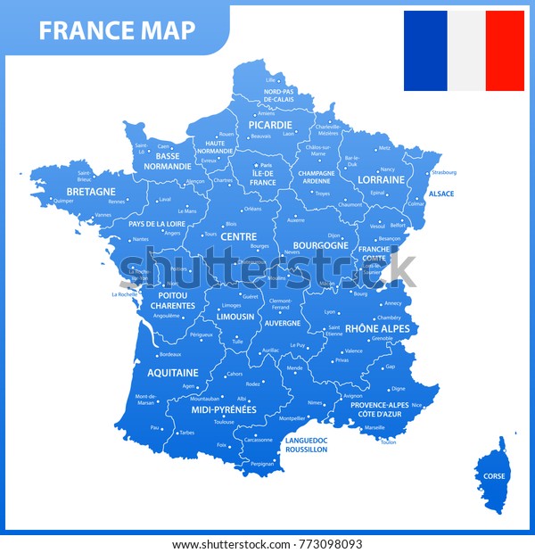 La Carte Detaillee De La France Illustration De Stock 773098093