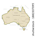 A detailed map of the nation of Australia including tazmania.