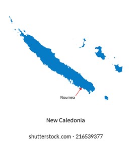 Detailed Map Of New Caledonia And Capital City Noumea