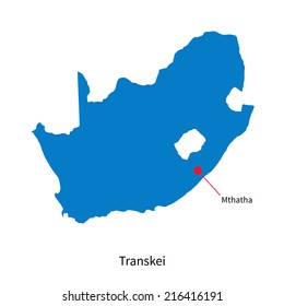 Detailed Map Of Transkei And Capital City Mthatha