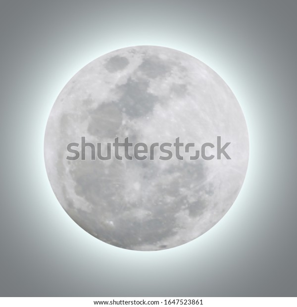 Detailed of\
Realistic full moon on gray\
background
