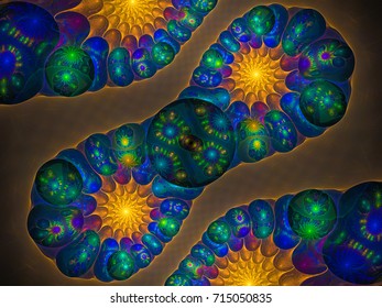 Detailed Rendiring Of Flame Fractal For Art, Illustration And Design