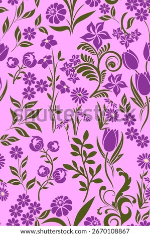 A detailed seamless pattern featuring elegant vintage floral motifs in a warm, earthy palette, ideal for textiles, digital papers, and fashion.