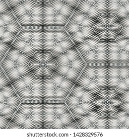 Detailed seamless texture pattern background with many hexagon shapes. Woven fabric, textile pattern, textured effect background.