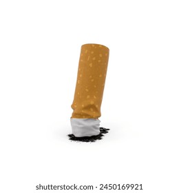 Detailed Snuffed Cigarette 3D Model JPG - Perfect for Anti-Smoking Campaigns and Educational Materials. - Powered by Shutterstock