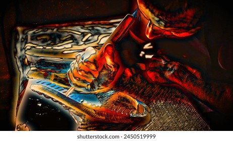 detailed view of the wood carver, artistic effect. Loop Animation. - Powered by Shutterstock