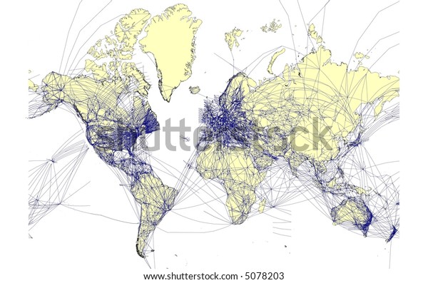detailed world map with air\
routes