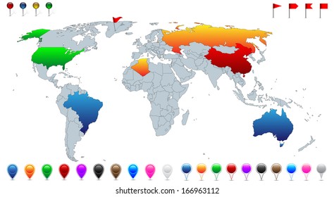 Detailed Vector World Map With Selectable Countries Detailed World Map Every Recognized Country Stock Vector (Royalty Free)  164829737 | Shutterstock