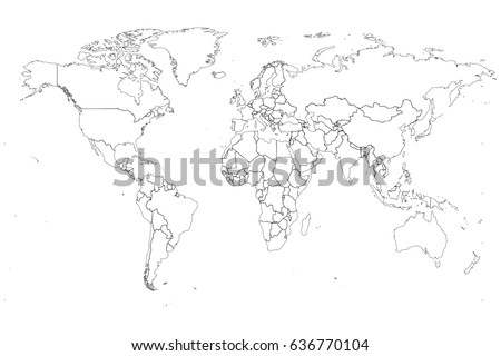 detailed world map high resolution stock illustration