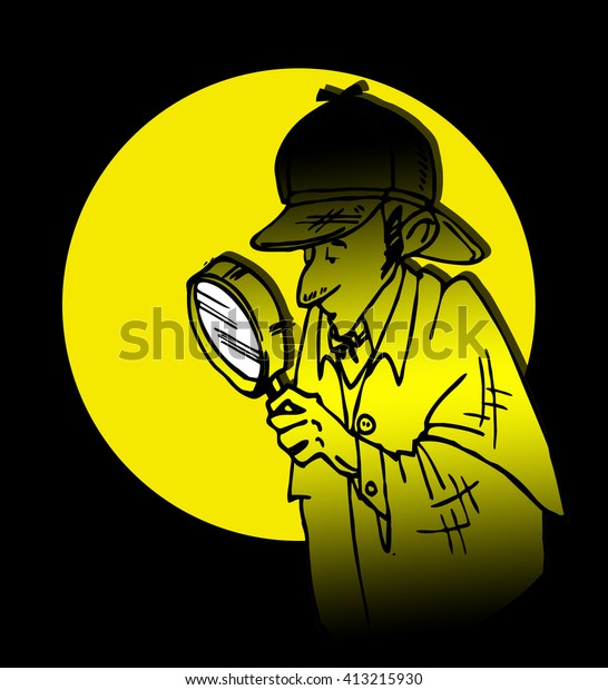 Detective Sherlock Holmes Cartoon Stock Illustration