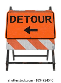 Detour Sign 3D Illustration On White Background