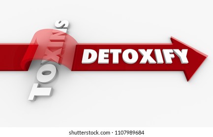 Detoxify Vs Toxins Arrow Toxicity Words 3d Render Illustration