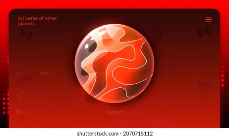 Developing a special cosmic design with a red planet for a credit card. Motion. Illustration of a new business bank card.