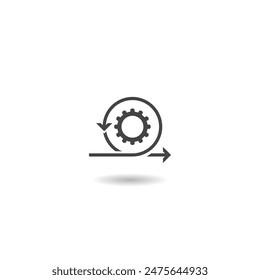Development icon. Agile icon with shadow