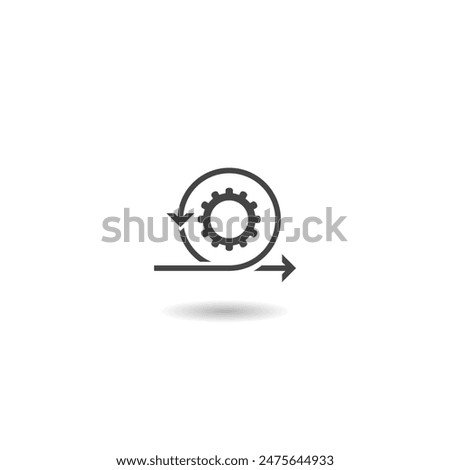 Development icon. Agile icon with shadow