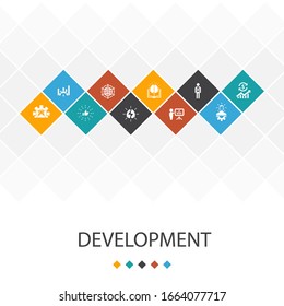 Development trendy UI template infographics concept.global solution, knowledge, investor, Brainstorming simple icons