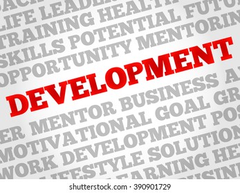 Development word cloud, business concept