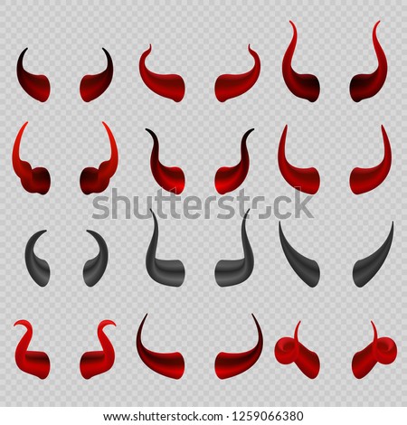 Devil horns collection. Satan hell symbols