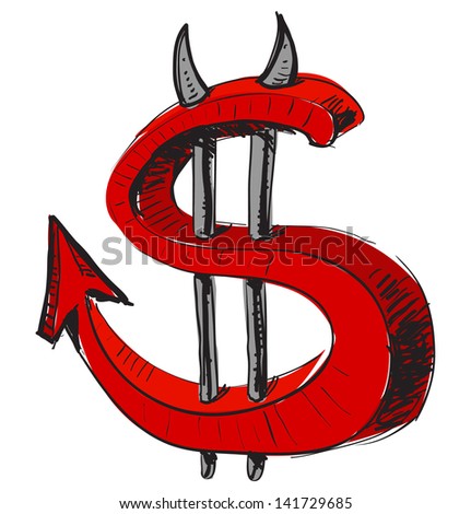 Devil money dollar icon