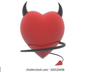 Devil Red Heart Horns Tail Stock Illustration 320120438 | Shutterstock