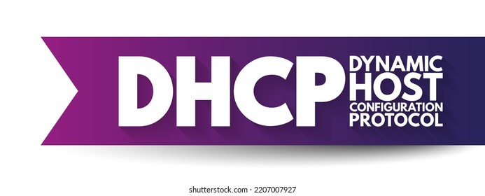 DHCP - Dynamic Host Configuration Protocol Is A Network Management Protocol Used On Internet Protocol Networks For Automatically Assigning IP Addresses, Acronym Text Concept Background