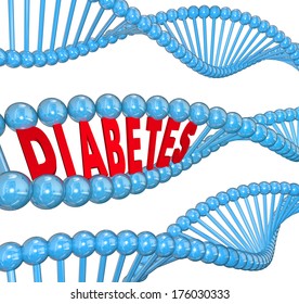 Diabetes Word DNA Strand Cure Medical Research