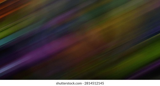 Diagonal motion blur effect featuring multicolored stripes across dark background creating dynamic speed and energy concept. Artistic streaks provide sense of rapid movement flow.