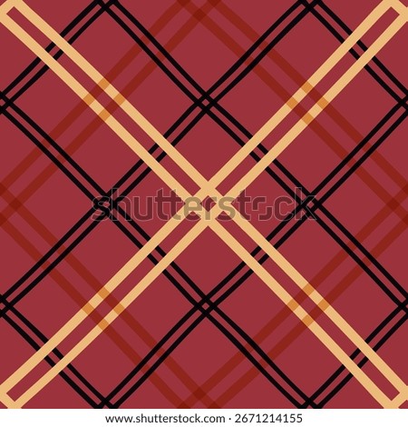 Diagonal plaid pattern in burgundy with intersecting black, red, and beige lines. The image evokes classic fashion, timeless design, and a sense of warm tradition