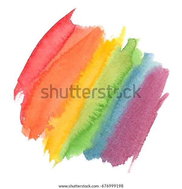 クリーンな白い背景に水彩で描かれた 対角的な虹のグラデーション背景 のイラスト素材