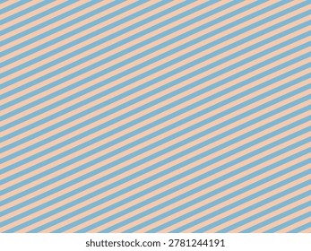 Diagonal stripes create a soothing visual rhythm. Soft blue and warm beige tones blend harmoniously. Pattern feels fresh and modern, yet calm and inviting. Ideal for web design, branding