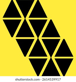 Diagonal Triangle Geometric Pattern in Black and Yellow