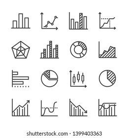 Diagram And Analytics Data Line Icon Set