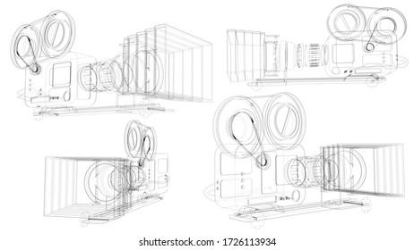 Diagram Drawing Movie Cameras Three Types Stock Illustration 1726113934 ...