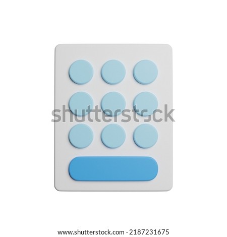 Dial Pad Button 3D Rendering Illustration