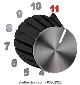 A Dial With A Ring Of Numbers That Go Up To Number 11, Representing Your Ability To Push Something To The Max, Either Music Volume Or Your Excitement In Completing A Task