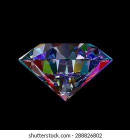 3d Render Sparkling Colorful Diamond Broken Stock Illustration ...