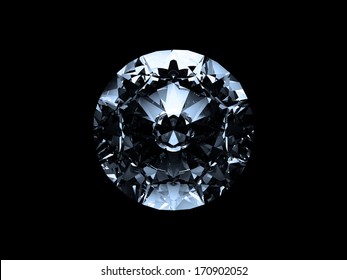 Diamond 3D Illustration Top View (with Clipping Path)