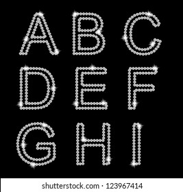 Diamond Alphabet  Raster version illustration