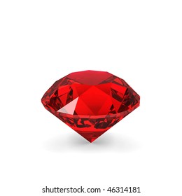 Red Ruby On White Background Gem Stock Vector (Royalty Free) 389531809