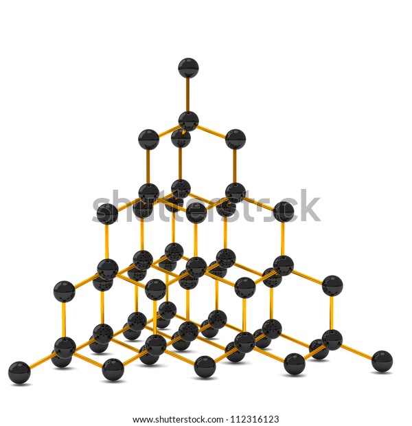ダイヤモンド結晶構造モデル3e のイラスト素材