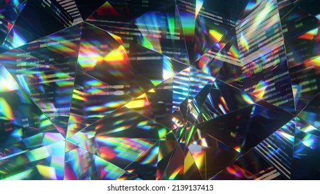 Diamond Facets Abstract Diffraction Background 3D Render