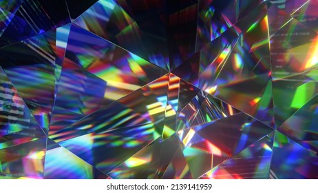 Diamond Facets Abstract Diffraction Background 3D Render