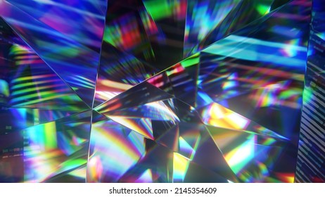 Diamond Facets Abstract Diffraction Background 3D Render