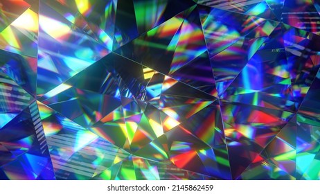 Diamond Facets Abstract Diffraction Background 3D Render