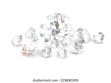 diamond gem 3d render (high resolution 3D image) - Shutterstock ID 2238081905