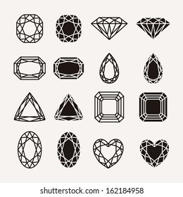 ダイヤモンド 宝石 宝石のアイコンセット 分離型イラスト のイラスト素材 Shutterstock
