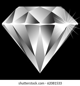 Diamond Isolated On Black Background Abstract Stock Illustration 62081533