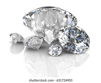 Diamond Jewel High Resolution 3d Image Stock Illustration 631724903