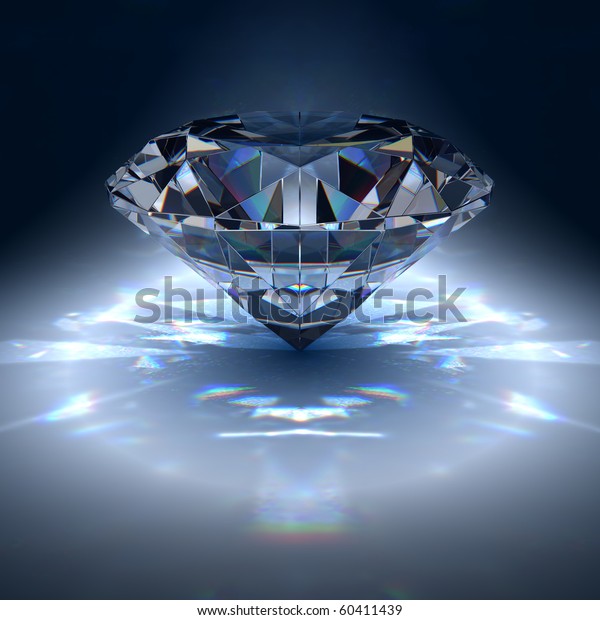 青の背景にダイヤモンドの宝石 のイラスト素材